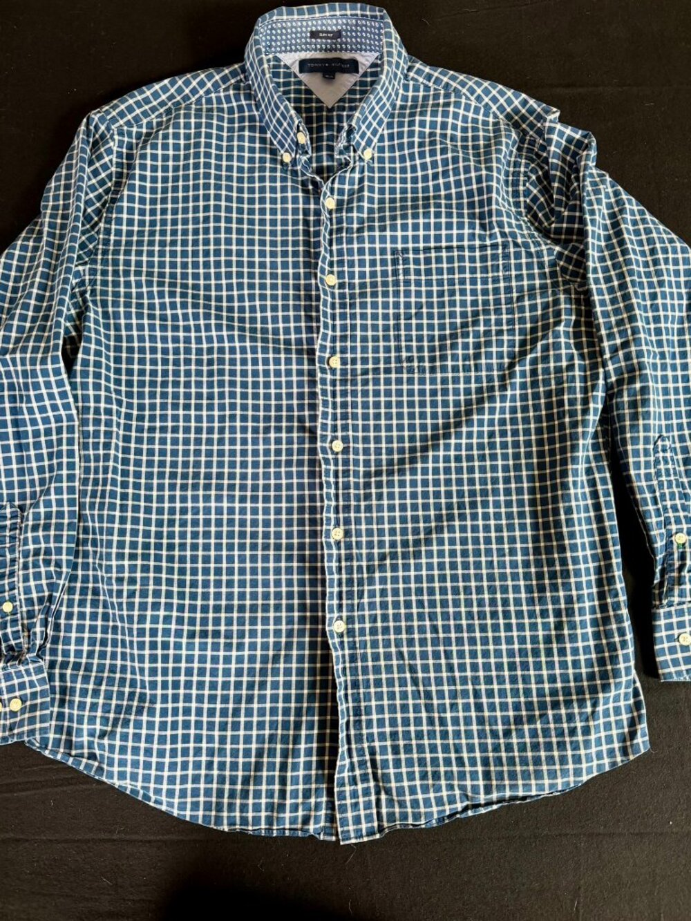 Men's Blue Plaid Button Up